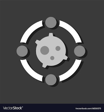 Flat icon design planet orbit in sticker style vector image