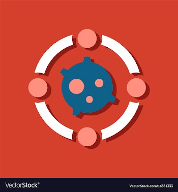 Flat icon design planet orbit in sticker style vector image