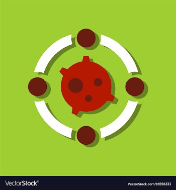 Flat icon design planet orbit in sticker style vector image
