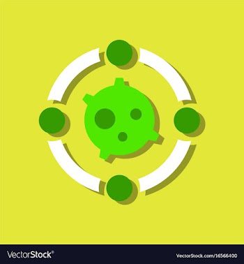 Flat icon design planet orbit in sticker style vector image