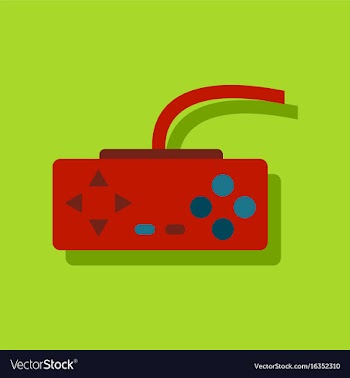 Flat icon design playing joystick in sticker style vector image