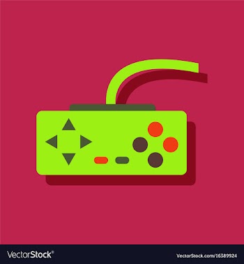 Flat icon design playing joystick in sticker style vector image