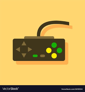 Flat icon design playing joystick in sticker style vector image