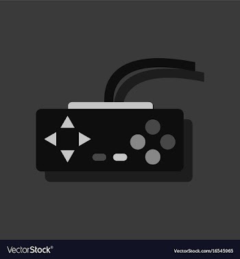 Flat icon design playing joystick in sticker style vector image