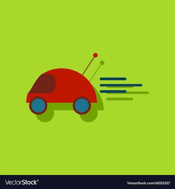 Flat icon design remote control car in sticker vector image