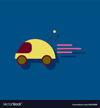 Flat icon design remote control car in sticker vector image