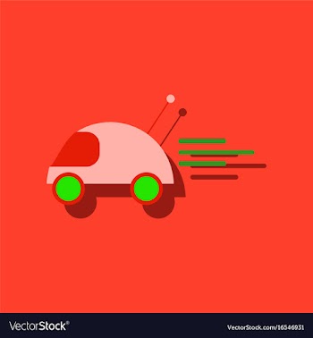 Flat icon design remote control car in sticker vector image