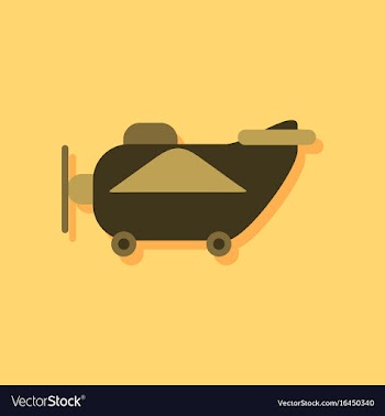 Flat icon design retro plane toy in sticker style vector image