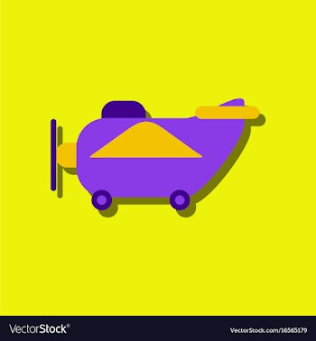 Flat icon design retro plane toy in sticker style vector image