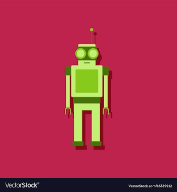 Flat icon design robot toy with antenna in vector image