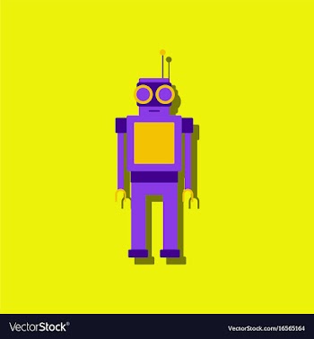 Flat icon design robot toy with antenna in vector image