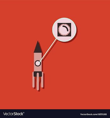 Flat icon design rocket illuminator in sticker vector image