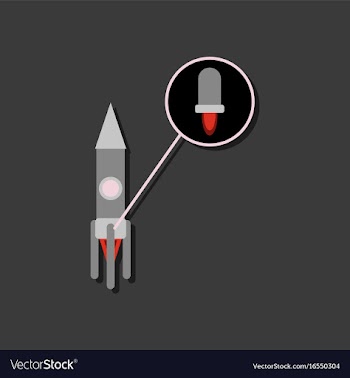 Flat icon design rocket in sticker style vector image