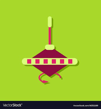 Flat icon design rotating whirligig in sticker vector image