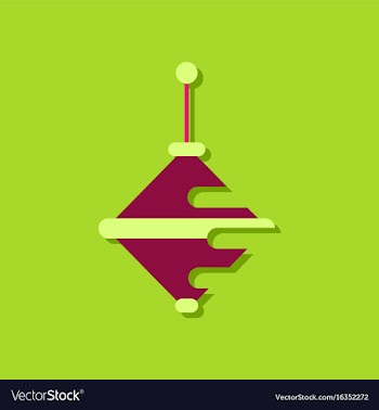 Flat icon design rotating whirligig in sticker vector image