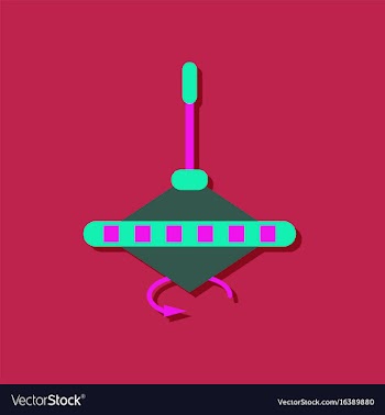 Flat icon design rotating whirligig in sticker vector image