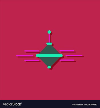 Flat icon design rotating whirligig in sticker vector image