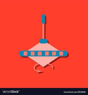 Flat icon design rotating whirligig in sticker vector image