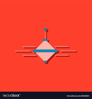 Flat icon design rotating whirligig in sticker vector image