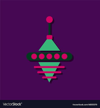 Flat icon design rotating whirligig in sticker vector image