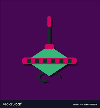 Flat icon design rotating whirligig in sticker vector image