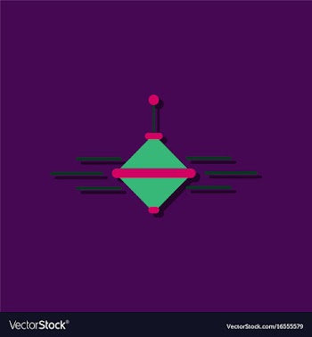 Flat icon design rotating whirligig in sticker vector image