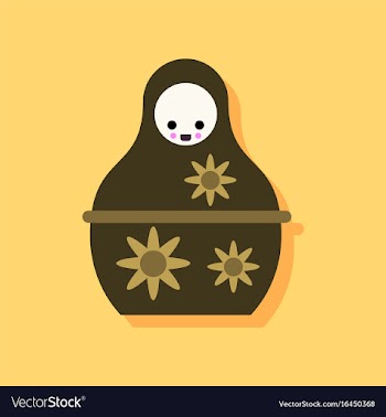 Flat icon design russian doll in sticker style vector image
