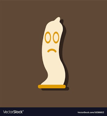 Flat icon design sad condom silhouette in sticker vector image