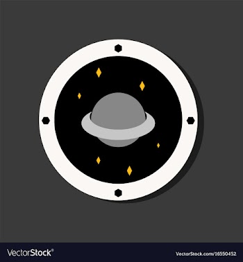 Flat icon design saturn orbit in sticker style vector image