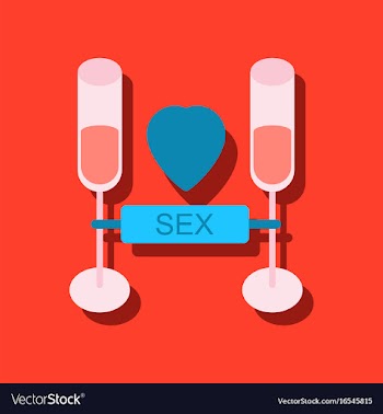 Flat icon design sex and cocktails in sticker vector image