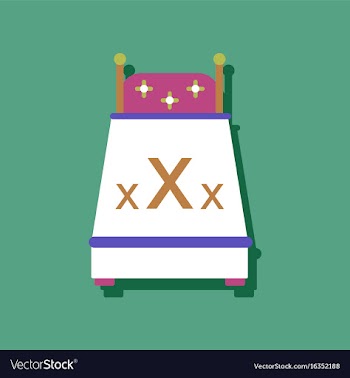 Flat icon design sex bed in sticker style vector image