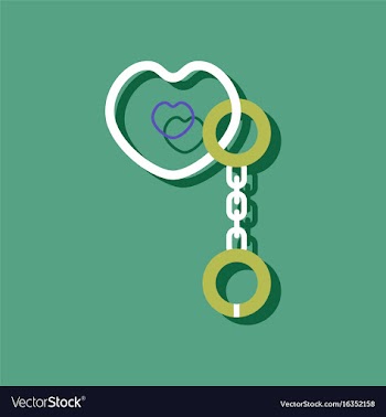 Flat icon design sex handcuffs and heart in vector image