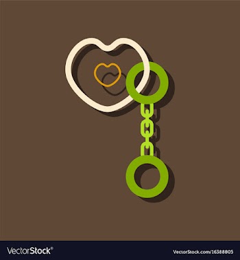 Flat icon design sex handcuffs and heart in vector image