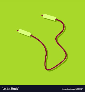 Flat icon design skipping rope in sticker style vector image