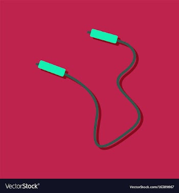 Flat icon design skipping rope in sticker style vector image