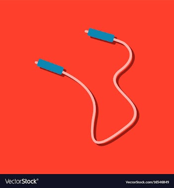 Flat icon design skipping rope in sticker style vector image