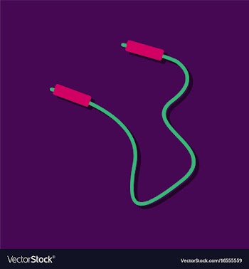 Flat icon design skipping rope in sticker style vector image