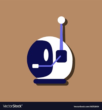 Flat icon design space helmet with antenna in vector image