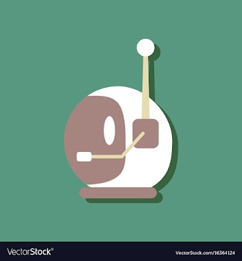Flat icon design space helmet with antenna in vector image