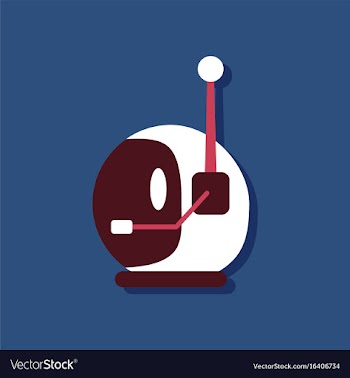Flat icon design space helmet with antenna in vector image