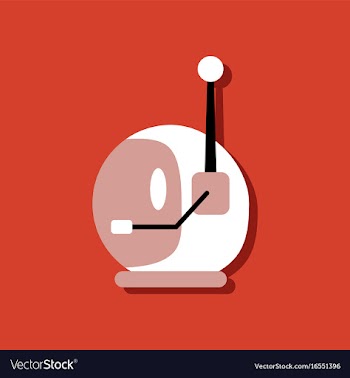 Flat icon design space helmet with antenna in vector image