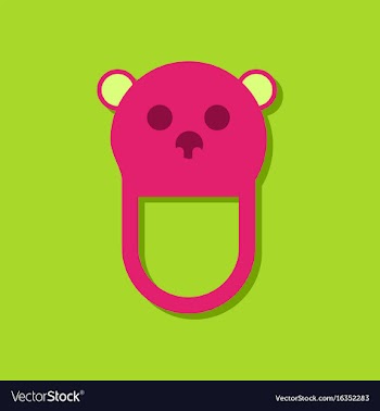 Flat icon design teddy bear bib in sticker style vector image