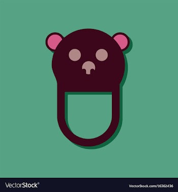 Flat icon design teddy bear bib in sticker style vector image