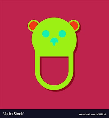 Flat icon design teddy bear bib in sticker style vector image