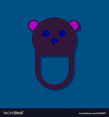 Flat icon design teddy bear bib in sticker style vector image