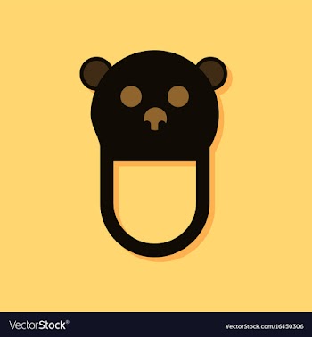 Flat icon design teddy bear bib in sticker style vector image