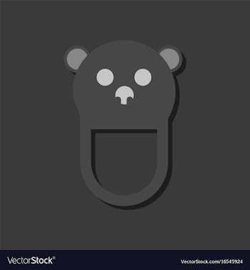 Flat icon design teddy bear bib in sticker style vector image