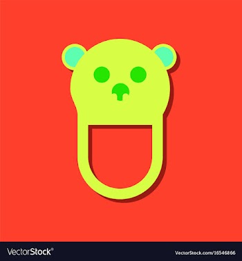 Flat icon design teddy bear bib in sticker style vector image