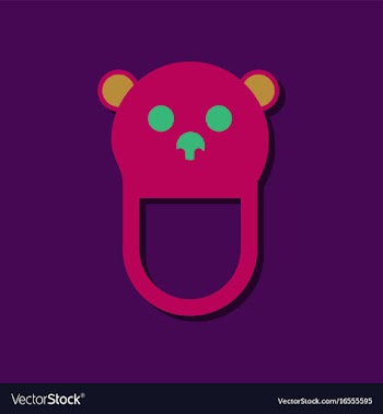 Flat icon design teddy bear bib in sticker style vector image