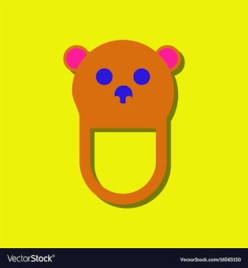 Flat icon design teddy bear bib in sticker style vector image